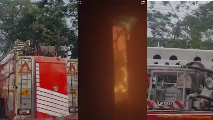 पटना के बिस्कोमान भवन की 13वीं मंजिल पर लगी आग, दमकल की टीम ने पाया काबू
